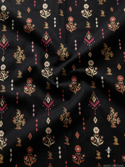 Midnight Noir - Printed Lawn 2-Piece Unstitched Suit
