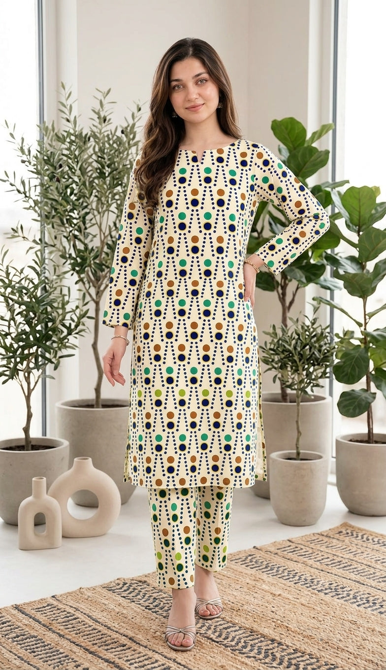 Meadow Dots — Printed Lawn 2-Piece Unstitched Suit