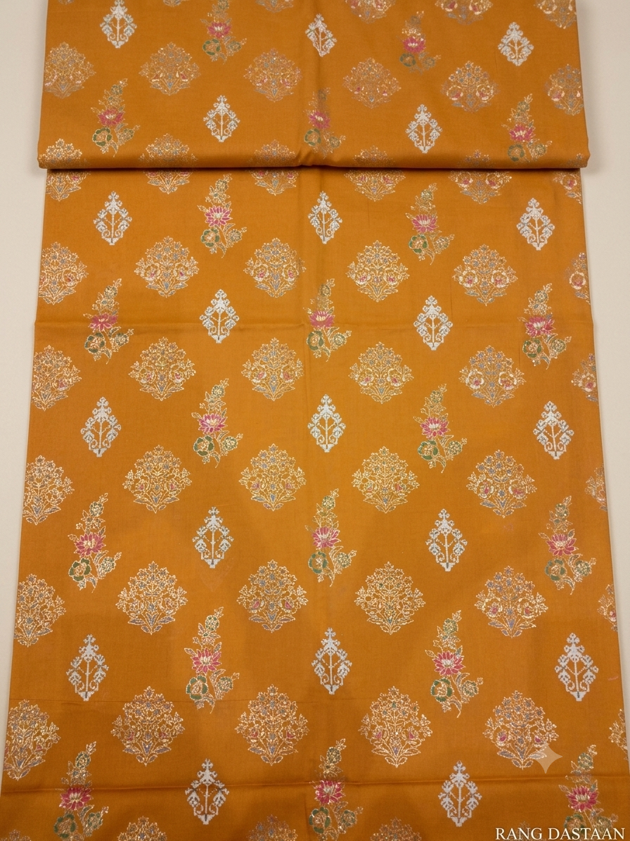 Burnt Orange Bloom - Printed Lawn 2-Piece Unstitched Suit