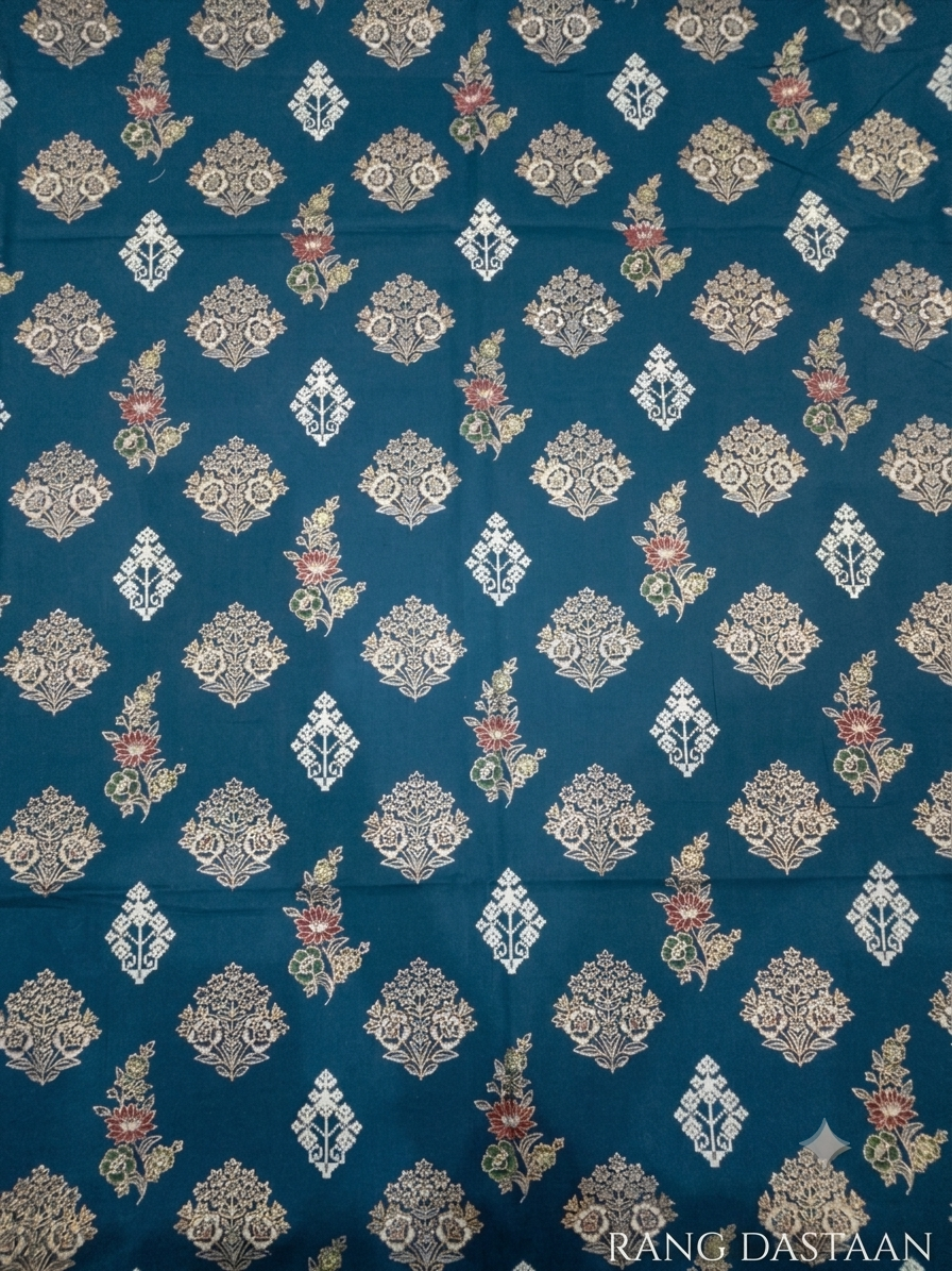 Teal Heritage - Printed Lawn 2-Piece Unstitched Suit