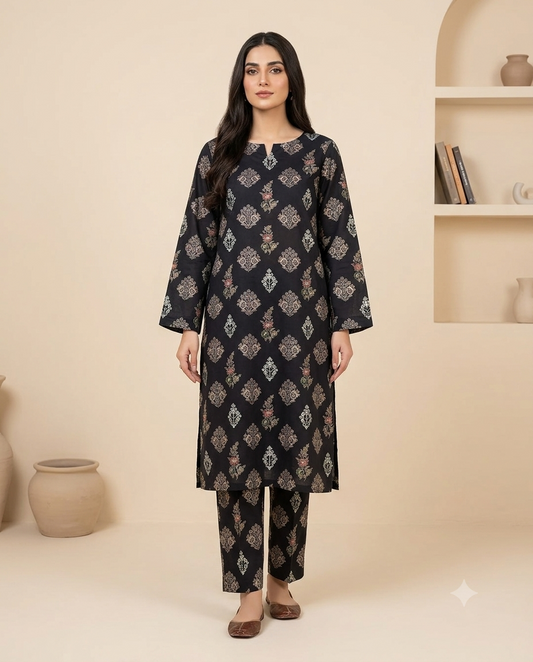 Midnight Heritage - Printed Lawn 2-Piece Unstitched Suit