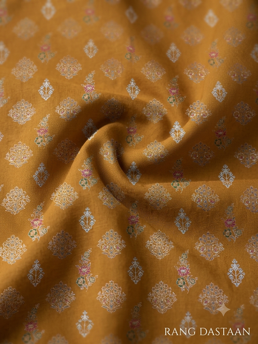 Burnt Orange Bloom - Printed Lawn 2-Piece Unstitched Suit