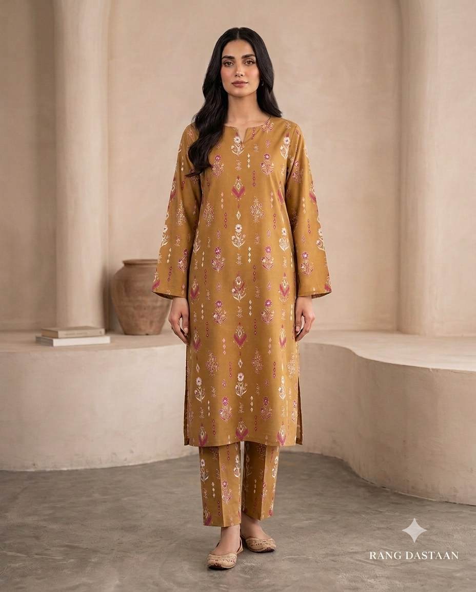 Golden Hour - Printed Lawn 2-Piece Unstitched Suit