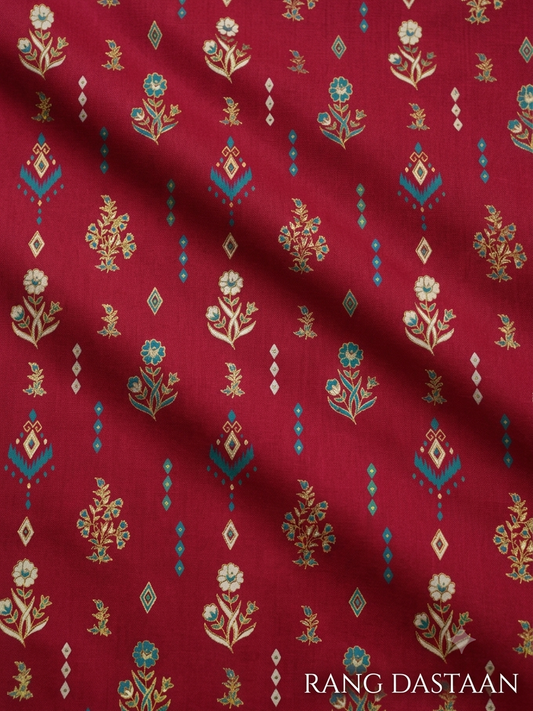 Mehroon Heritage - Printed Lawn 2-Piece Unstitched Suit