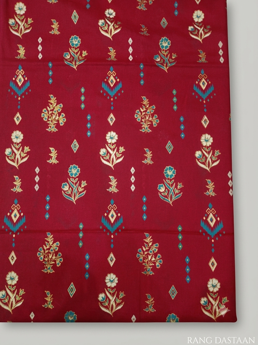 Mehroon Heritage - Printed Lawn 2-Piece Unstitched Suit
